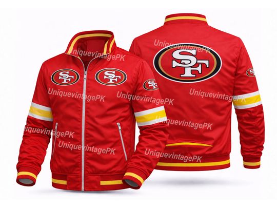 Discover San Francisco 49ers Red Bomber Jacket  SF Logo Softshell Jacket