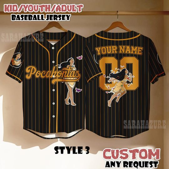 Discover Custom Princess Pocahontas Baseball Jersey, Disney Princess Shirt, Magic Kingdom Shirt