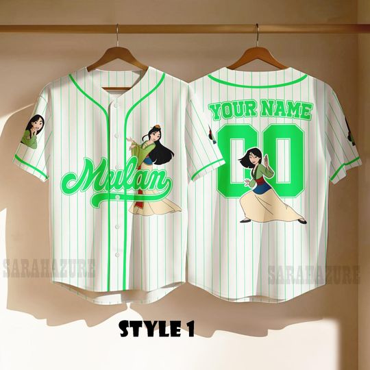 Custom Princess Mulan Baseball Jersey, Warrior Princess Sports Jersey, Disney Princess Matching Outfit