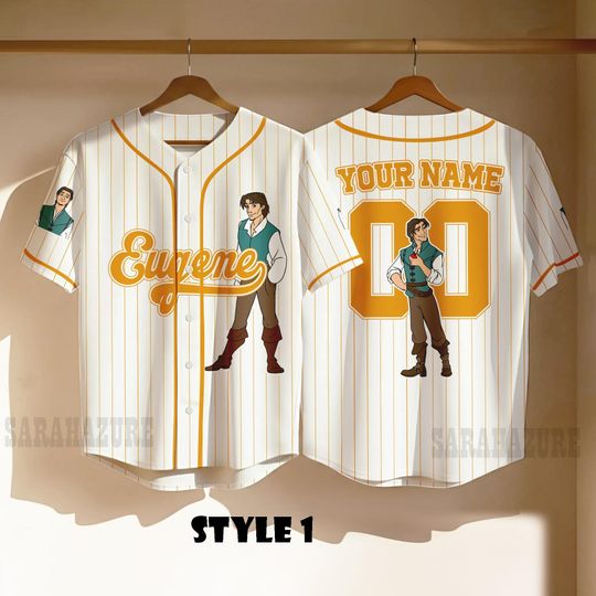 Discover Custom Prince Eugene Baseball Jersey, Disney Rapunzel Shirt, Disneyland Baseball Team Outfit