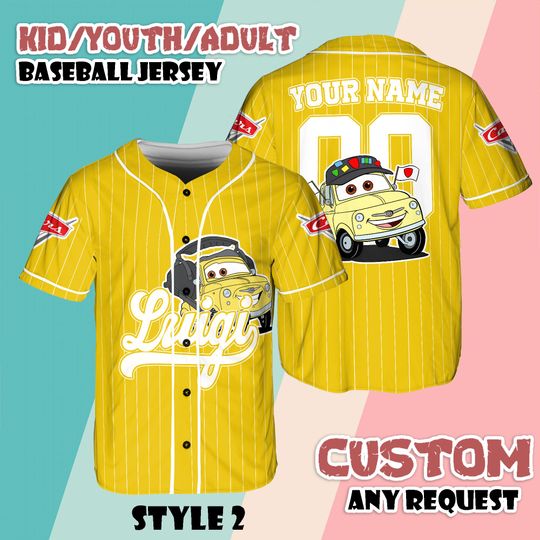 Custom Doc Hudson Baseball Jersey: Pixar Car Cartoon Shirt