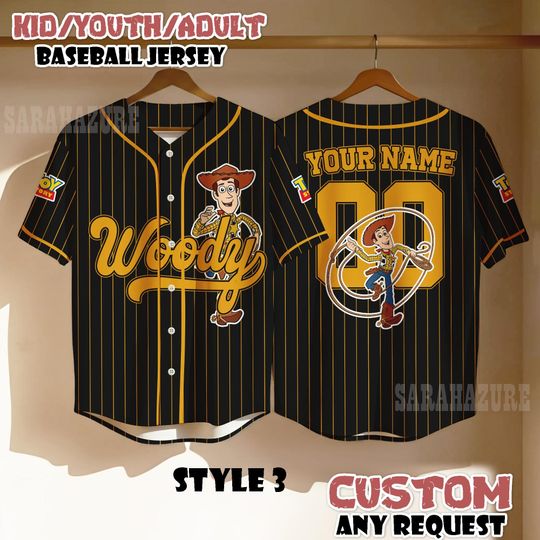 Discover Custom Woody Baseball Jersey: Pixar Toy Story Fan Apparel