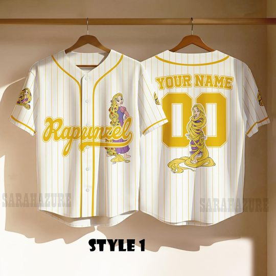 Discover Custom Princess Rapunzel Baseball Jersey, Disney Rapunzel Shirt, Disneyland Baseball Team Outfit
