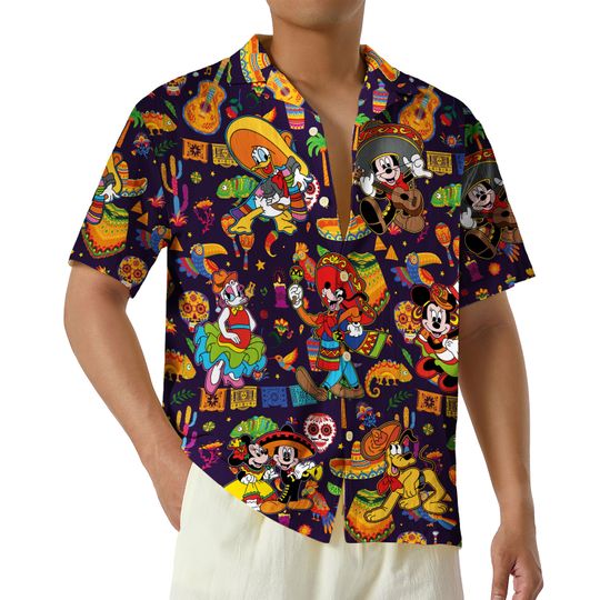 Discover Mexico Disney Goofy 3D Hawaiian Shirt, Cinco De Mayo Mexican Fiesta Button Up Shirt, Disneyland Down to Fiesta Shirt