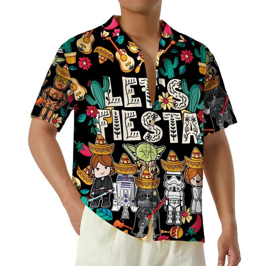 Discover Star Wars Cinco De Mayo Hawaiian Shirt, Let's Fiesta Button Up Shirt, Disney Mexican Shirt, Mexico Bachelorette Party Gift