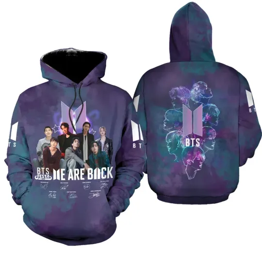 BTS 3D Hoodie We Are Back New Hoodie All Size For Fan