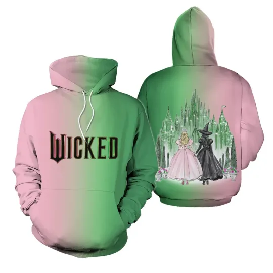BG Wicked Movie-Inspired Witch & Princess Contrast 3D Hoodie