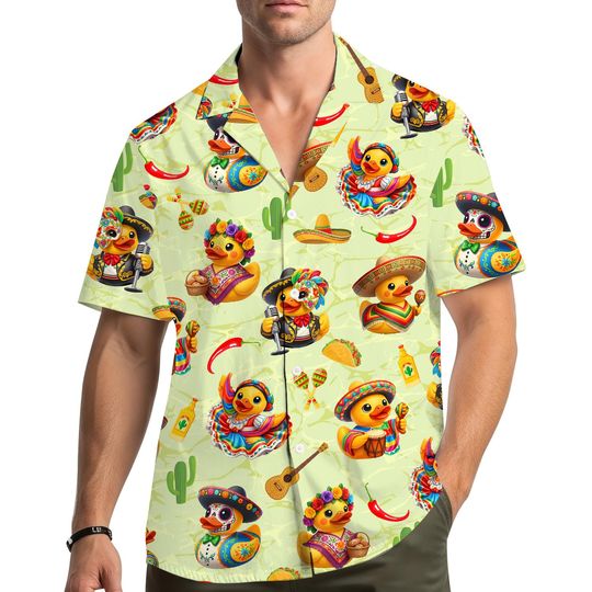 Discover Cinco de Mayo Hawaiian Shirt Men Women Youth, Funny Duck Sombrero Aloha Shirt, Mexican Fiesta Cinco De Mayo Button Down Top