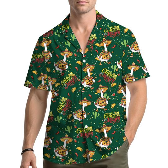 Discover Cinco de Mayo Hawaiian Shirt Men Women Youth, Funny Goose Sombrero Aloha Shirt, Mexican Fiesta Cinco De Mayo Button Down Top