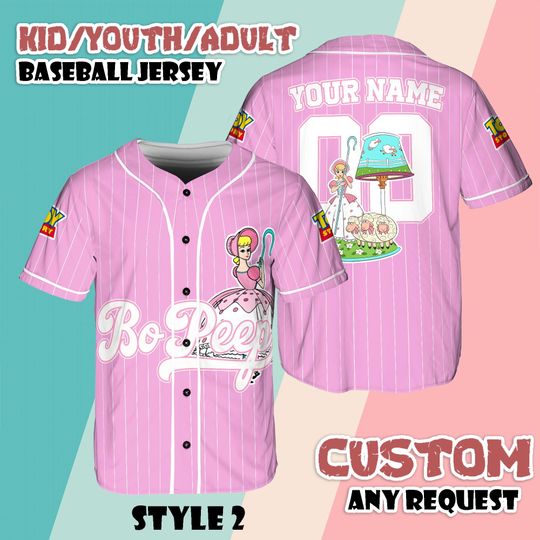 Discover Custom Bo Peep Baseball Jersey: Toy Story Pixar Fan Apparel