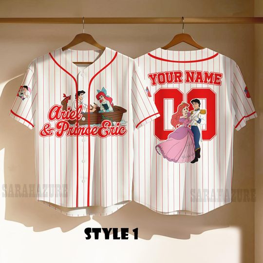 Discover Custom Prince Eric Baseball Jersey, Little Mermaid Shirt, Fairytale Vacation Outfit