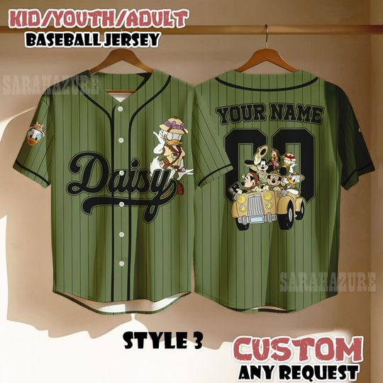 Discover Custom Daisy Duck Safari Baseball Jersey, Animal Kingdom Disney Safari Jersey, Matching Disney Trip Outfit