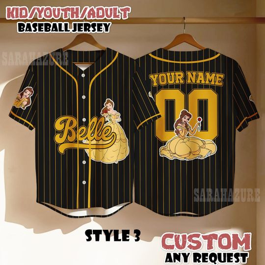 Discover Custom Belle Princess Baseball Jersey, Disney Beauty & The Beast Sport Jersey