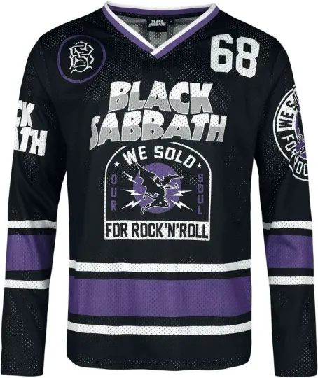 Black Sabbath Mesh Hockey Jersey Men's Heavy Band Shirt