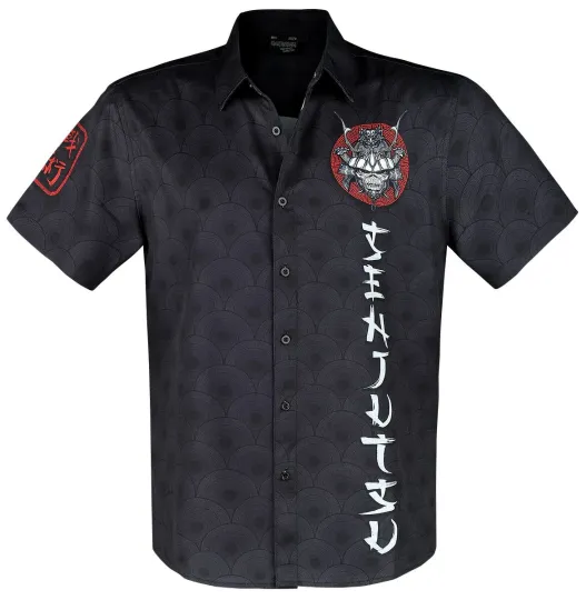 Iron Maiden Eddie Print Button-Up Shirt for Men