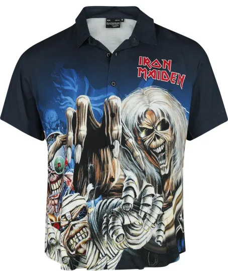 Discover Hawaiian Iron Maiden Button-Up Shirt Eddie Print Heavy Band