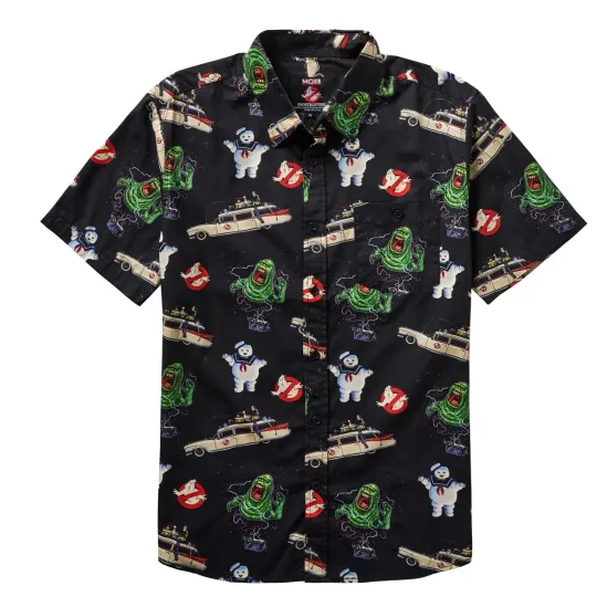 Ghostbusters Short Sleeve Button-Up Shirt Hawaiian Style