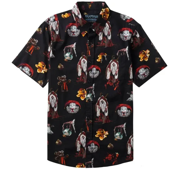 Krampus Short Sleeve Button-Up Shirt Horror Film