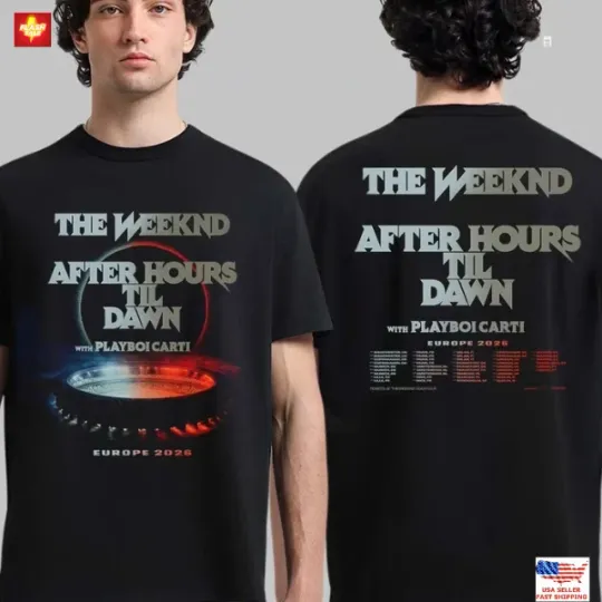 Discover Weeknds After Hours Til Dawn w/ Playboi Carti Europe 2026 Tour T-Shirt