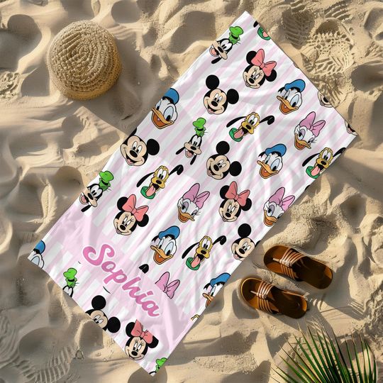 Discover Personalized Disney Beach Towel, Mickey Beach Towel, Disney Pool Towel, Disney Name Towel, Custom Disney Towel, Disney Summer Gift