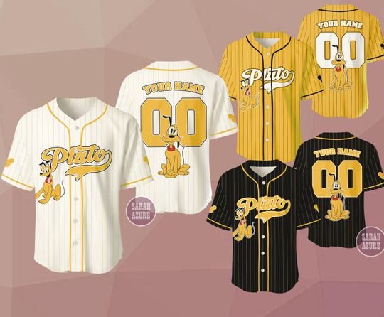 Discover Custom Pluto Dog Baseball Jersey, Matching Group Jersey Shirt, Cartoon Baseball Team, Disney Birthday Shirt