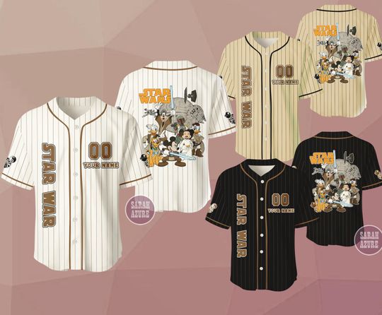 Discover Custom Mickey and Friends Star Wars Baseball Jersey, Disney Star Wars Shirt, Disneyland WDW Matching Family Shirt