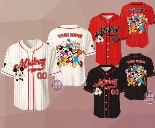 Discover Custom Mickey and Friends Baseball Jersey, Disneyland Theme Park Apparel