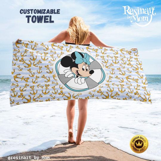 Discover Personalized Disney Cruise Beach Towel, Nautical Vacation Gift