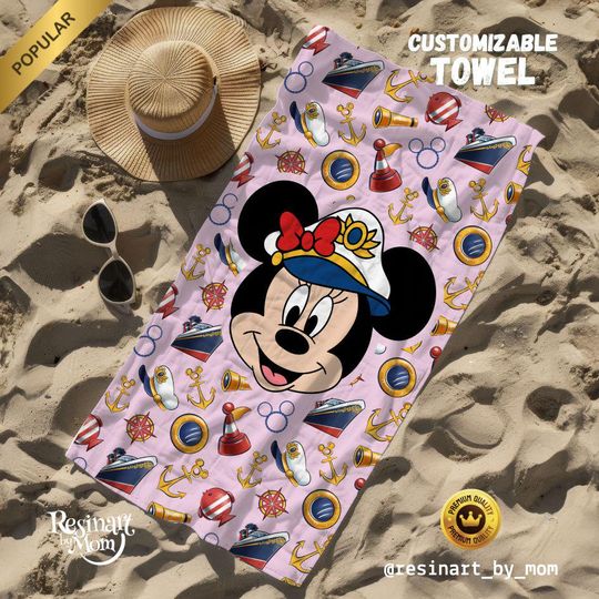 Discover Disney Cruise Beach Towel, Personalized Vacation Gift, Hooded Towel