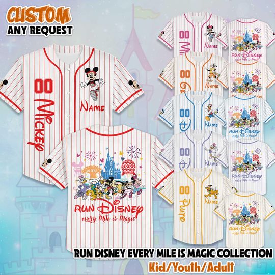 Discover Custom RunDisney Every Mile Is Magic Baseball Jersey, Every Mile Is Magic Jersey, Disney Baseball Jersey, Birthday Gift
