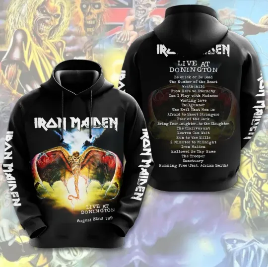 Iron Maiden Live at Donington 1992 3D All Over Printed Hoodie