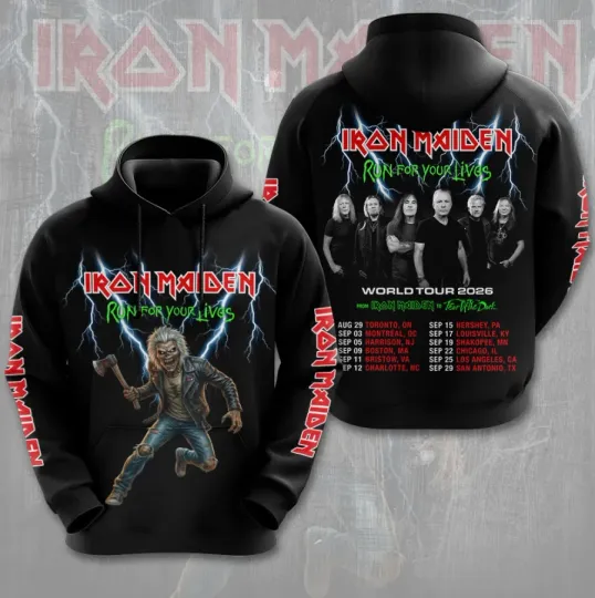 Iron Maiden Run For Your Lives 2026 3D Print Hoodie