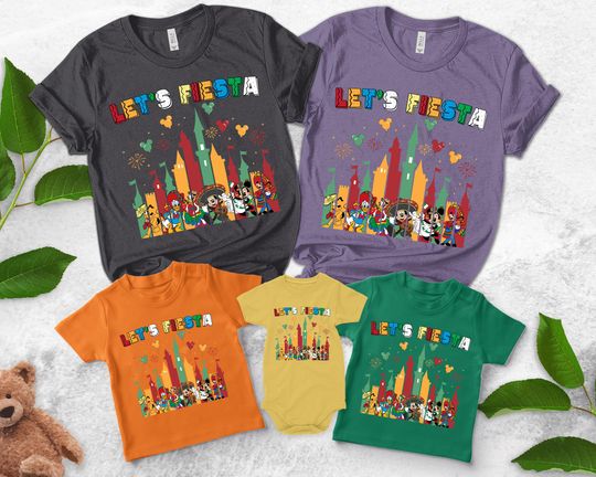 Discover Disney Mickey and Friends Cinco De Mayo shirt, Let's Fiesta Shirt,Cinco De Mayo Party Squad 2026 Gift,Disneyland Trip Family Outfits