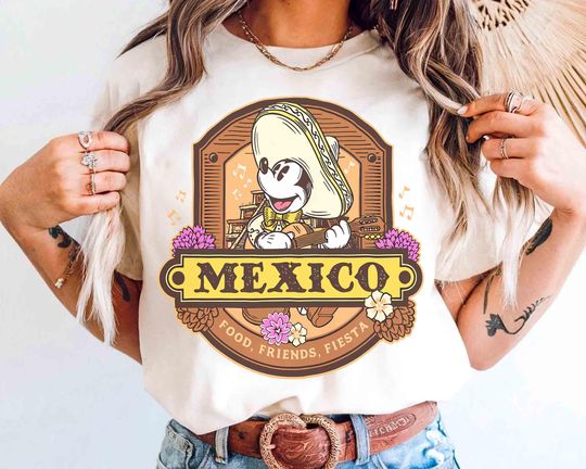 Discover Disney Epcot Mexico Pavilion Shirt, World Showcase Mickey Mariachi Fiesta Tee, Food Friends Fiesta Graphic, Vintage Disney Parks 2026 Shirt