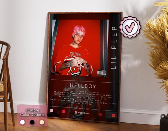 Lil Peep Poster | HELLBOY Poster | Album Poster Prints | Wall Decor Posters | Album Cover Gift | Rap Music Poster