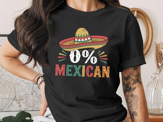 Discover 0 Percent Mexican Sombrero T-Shirt, Funny Cinco de Mayo, Unisex Mexican Fiesta, Humorous Tank Top Gift