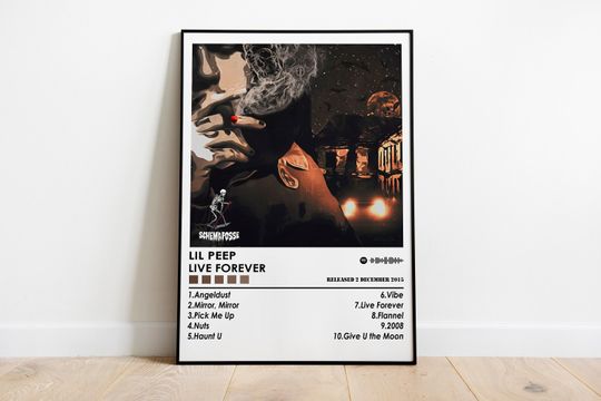 Lil Peep 'Live Forever' Album Art Print | Music Poster