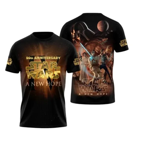 Discover Retro Galaxy Saga 50th Anniversary 3D All Over Print T-Shirt Fan Tee