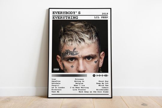 Lil Peep Poster Print | Everybody's Everything Album Poster | Music Poster | Album Cover Poster | Wall Decor | Music Gift
