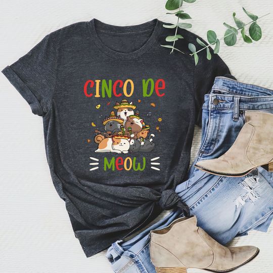 Discover Cinco De Meow Black Cat Shirt, Funny Cat Shirt, Cinco De Mayo Cat Shirt, Cat Lover Gift