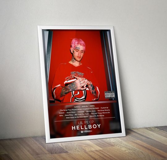 Lil Peep Poster Print | Hellboy Poster | Album Poster Prints | 4 Colors | Wall Decor Posters | Album Covers | Rap Music Posters | Music Gift