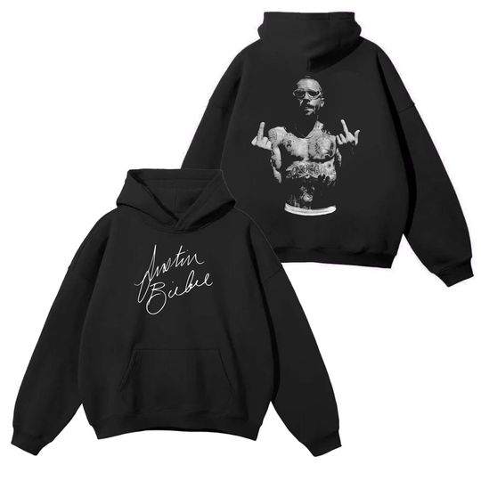 Discover Justin Bieber Middle Finger T-Shirt, SWAG Launch Exclusive, Vintage Style Fan Tee, Hailey Bieber Hoodie
