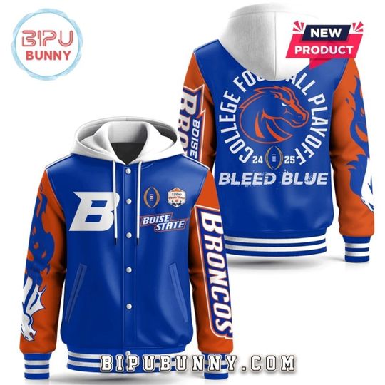 Discover Boise State Broncos Football Hooded Varsity Jacket