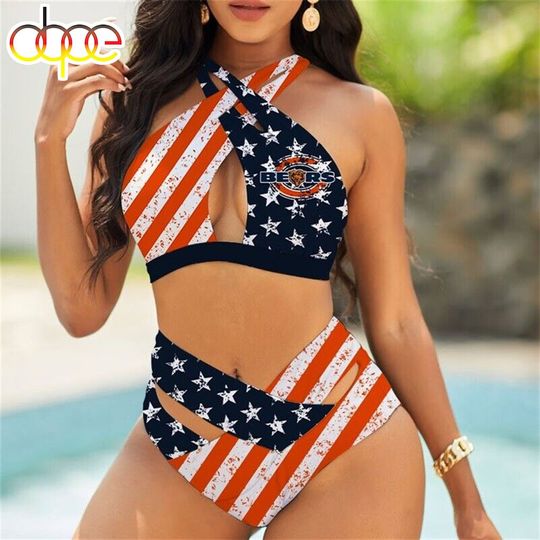 Discover Chicago Bears Crisscross Swimsuit, Beach Swimsuit, Gift For Fan, Women