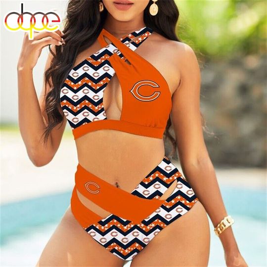 Chicago Bears Crisscross Swimsuit, Beach Swimsuit, Gift For Fan, Women