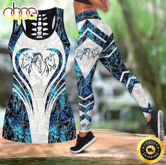 Discover Horses Lovers Heart Camo Women Tank Top & Leggings