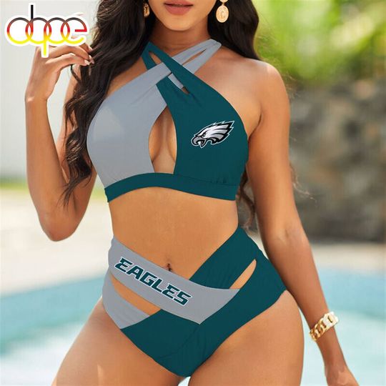 Discover Philadelphia Eagles Crisscross Swimsuit, Beach Swimsuit, Gift For Fan, Women