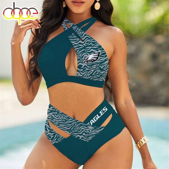 Discover Philadelphia Eagles Crisscross Swimsuit, Beach Swimsuit, Gift For Fan, Women