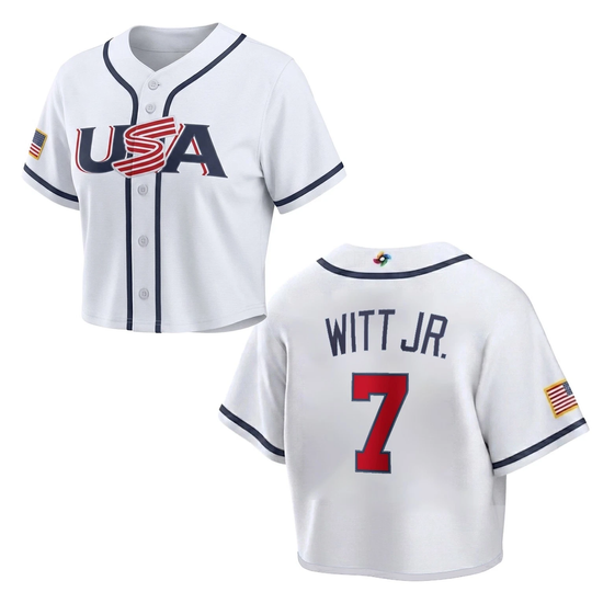 Discover Bobby Witt Jr #7 USA Baseball 2026 World Baseball Classic Crop Top