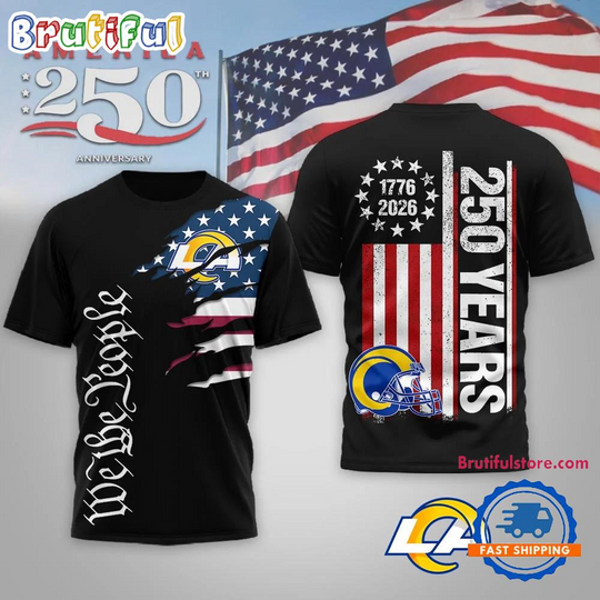 Discover Los Angeles Rams football We The People USA 250th Anniversary Black T Shirt
